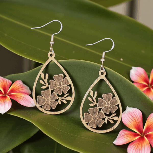 hibiscus dangle earrings