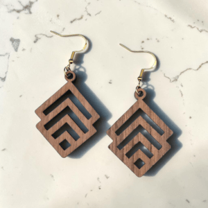 Apex Diamond Walnut Dangle Earrings