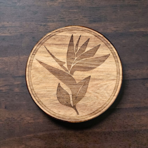 Bird of Paradice Wood Coaster