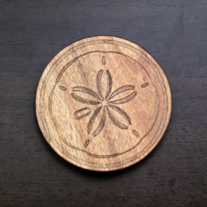 Sand Dollar Coastal Wood Coaster