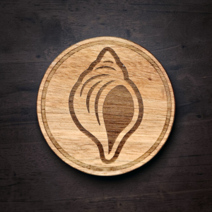 Seashell Coastal Wood Coaster